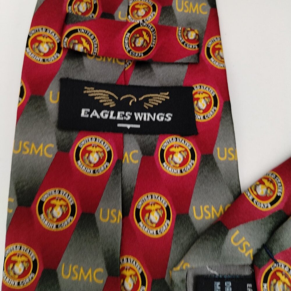 Eagles Wings USMC Silk Tie - Picture 5 of 7